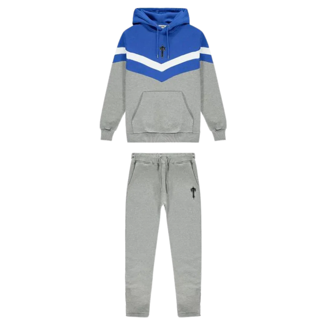 Trapstar Dark Blue & Grey V-Striped Tracksuit