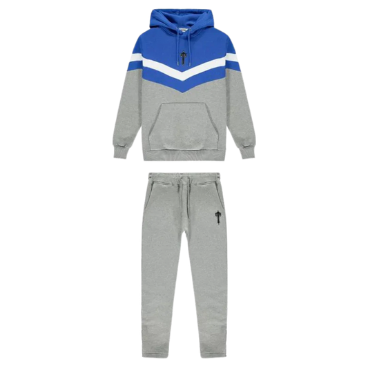 Trapstar Dark Blue & Grey V-Striped Tracksuit