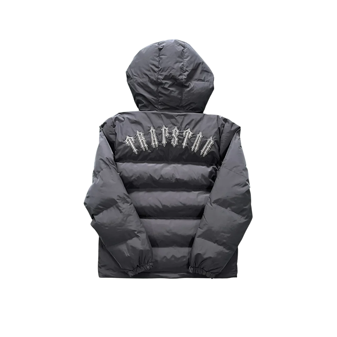 Trapstar Stone Grey Irongate Hooded Puffer Jacket