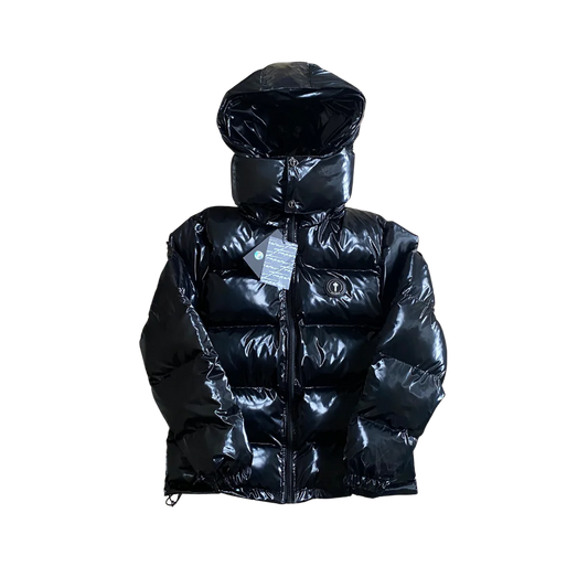 Trapstar Shiny Black Irongate Hooded Puffer Jacket